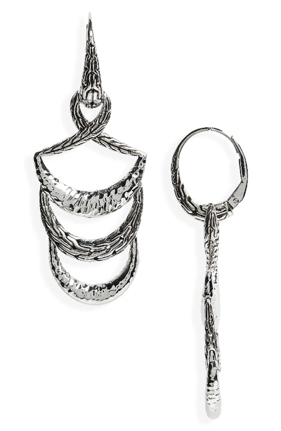 John Hardy Classic Chain Hammered Drop Earrings In Silver