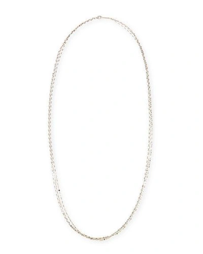 Lana Blake Three-strand Chain Necklace In 14k Gold, 30"l In White Gold