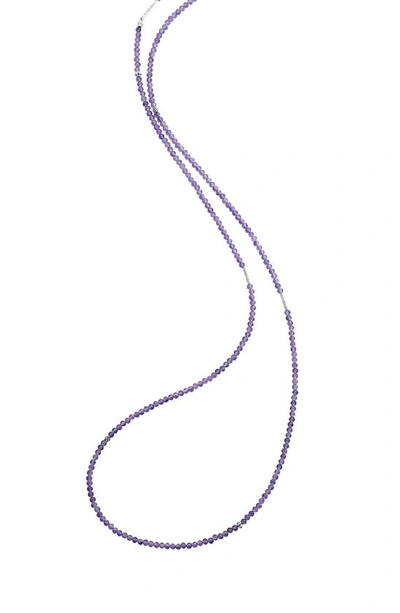 Lagos Sterling Silver Caviar Icon Amethyst Five Station Strand Necklace, 34 In Amethyst