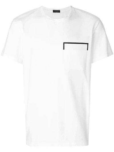 Berluti Crew-neck Leather-trimmed Cotton T-shirt In White