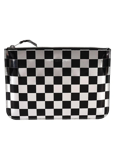 Comme Des Garçons Checked Clutch In Basic