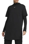Nike Women's  Sportswear Chill Knit Oversized T-shirt Dress In Black/ White