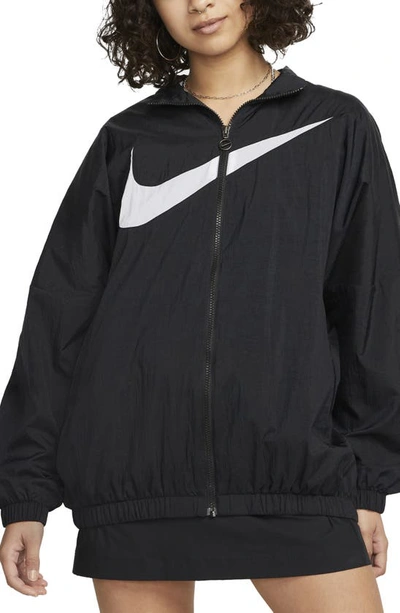 Nike Women's  Sportswear Essential Woven Jacket In Black/white