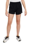 Nike One Big Kids' (girls') Dri-fit High-waisted Woven Training Shorts In Black