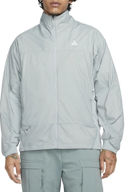 Nike Acg Sierra Logo-embroidered Shell Jacket In Mica Green/light Silver/black/summit White