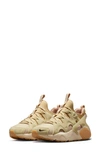 Nike Women's Air Huarache Craft Shoes In Sanddrift/earth/team Gold/pink Oxford/rush Fuchsia/gum Medium Brown