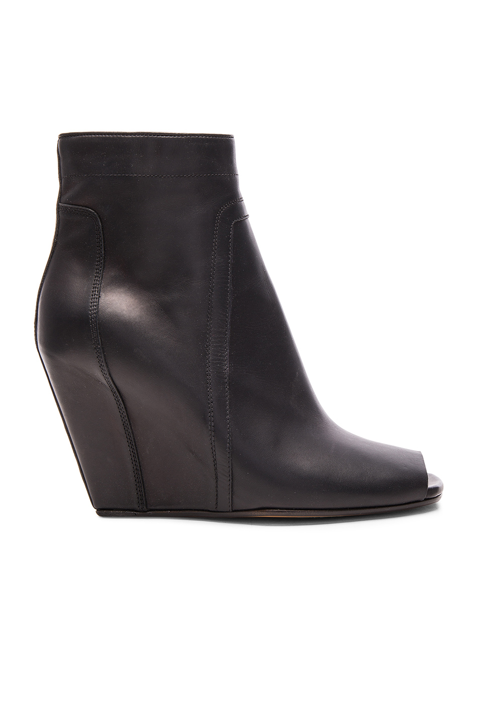 Rick Owens Open Toe Leather Booties In Black | ModeSens