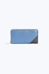 Marc Jacobs Saffiano Metal Letters Standard Continental Wallet In Vintage Blue Multi