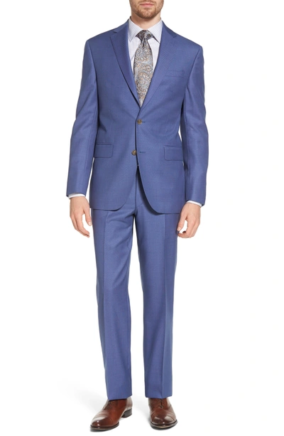 David Donahue Ryan Classic Fit Solid Wool Suit In Blue