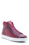 Zanzara Spinback High Top Sneaker In Red Leather