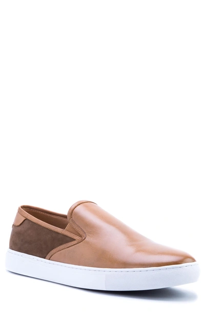 Zanzara Duchamps Slip-on Sneaker In Beige Leather/ Suede