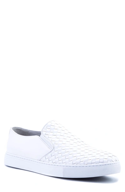 Zanzara Echo Ii Woven Slip-on Sneaker In White Leather