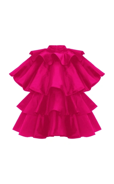 Khosla Jani Oversized Ruffle Top In Pink