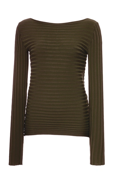 Pepa Pombo Ribbed Blouse In Green