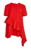 Adeam Pleated Top In Red