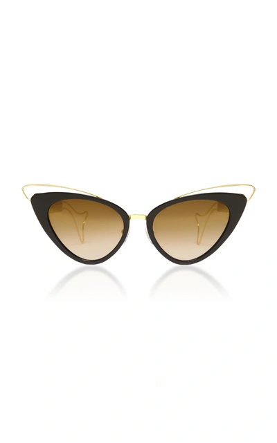 Philippe Chevallier Whale Cat Eye Sunglasses In Black