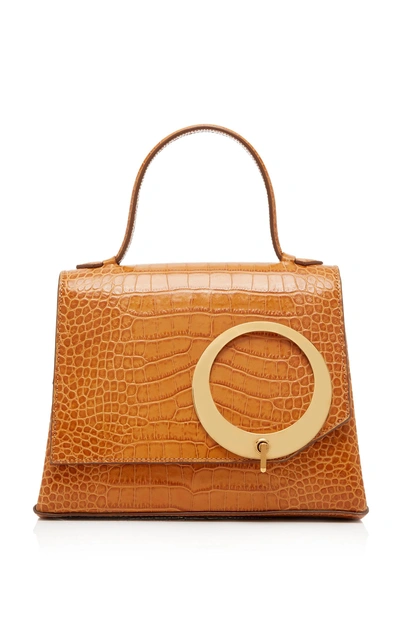 Trademark Harriet Croc-embossed Leather Bag In Neutral