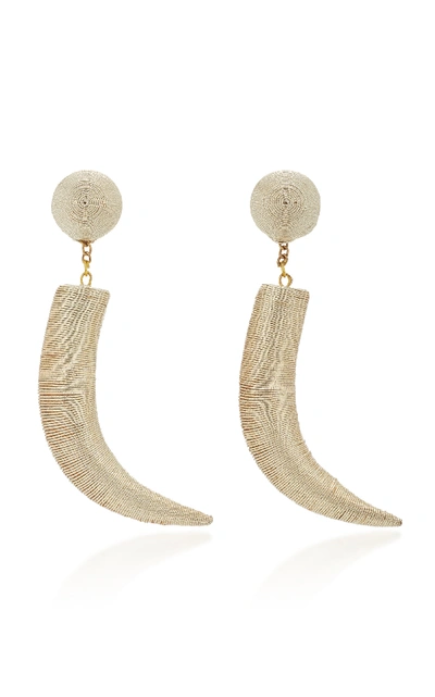 Rebecca De Ravenel Pasha Cord And Gold-plated Clip Earrings