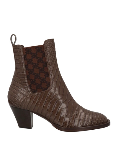 Fendi Ankle Boots In Brown