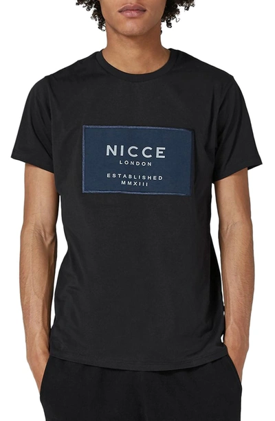 Topman Nicce Logo Patch T-shirt In Black Multi