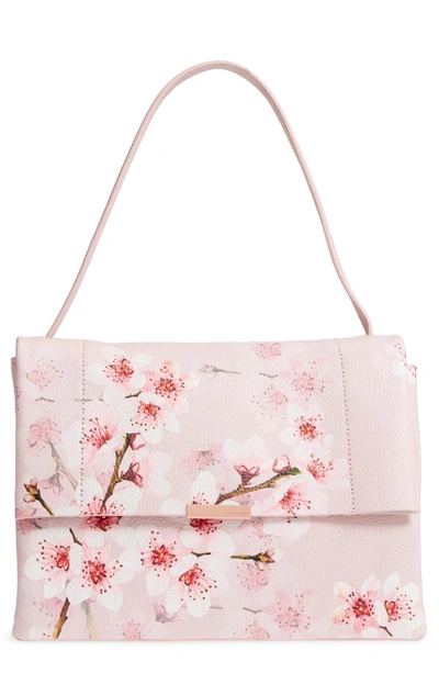 Ted Baker Jayde Soft Blossom Leather Shoulder Bag - Pink In Light Pink
