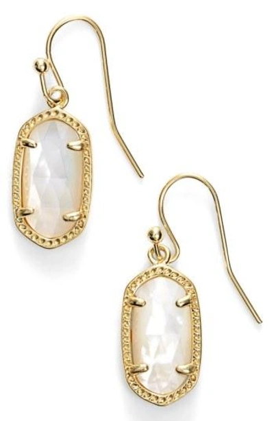 Kendra Scott Lee Small Drop Earrings In Gold White
