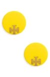 Tory Burch Enamel Logo Stud Earrings In Cassia