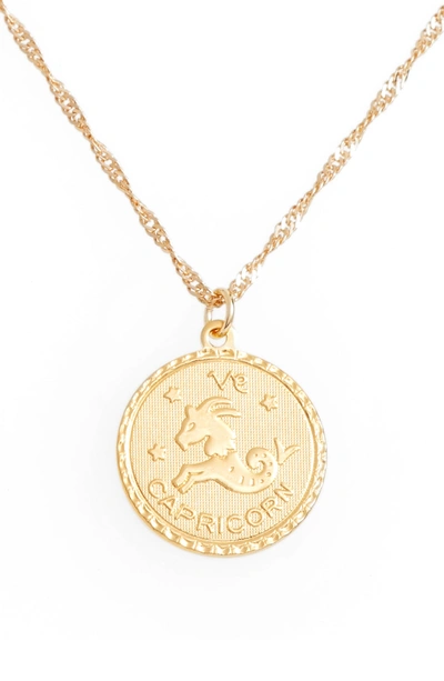 Cam Ascending Zodiac Medallion Necklace In Capricorn