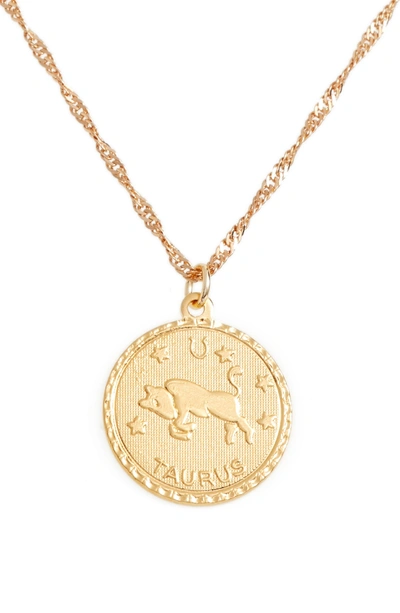 Cam Ascending Zodiac Medallion Necklace In Taurus