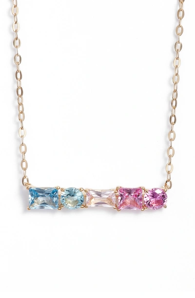 Nadri Crystal Bar Pendant Necklace In Gold