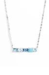 Nadri Crystal Bar Pendant Necklace In Silver
