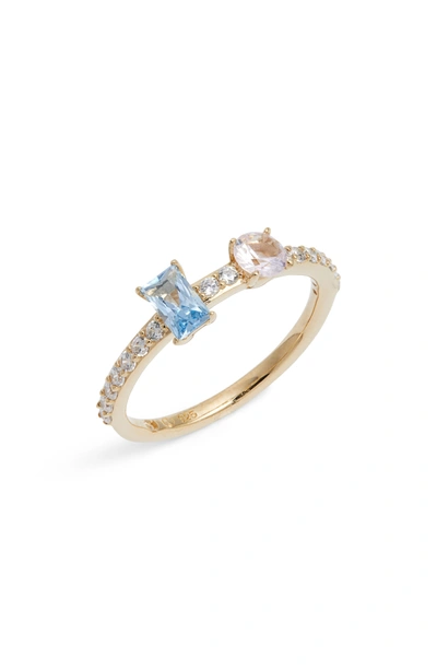 Nadri Two-stone Crystal Ring In Gold