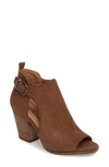 Lucky Brand Oona Open Side Bootie In Sesame Leather
