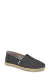 Toms Alpargata Slip-on In Black Dot Chambray Rope Sole