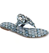 Tory Burch Women's Miller Patent Leather Thong Sandals In Light Chambray