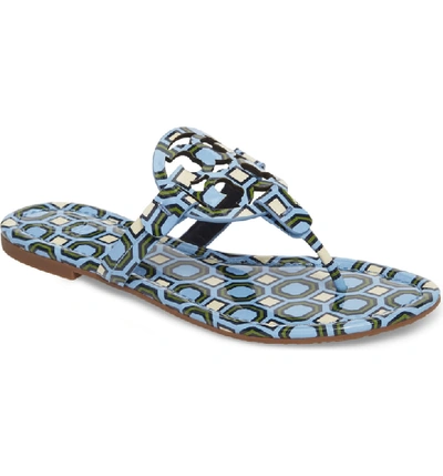 Tory Burch Women's Miller Patent Leather Thong Sandals In Light Chambray