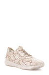 Geox Nebula S 1 Python Embossed Sneaker In Beige Leather