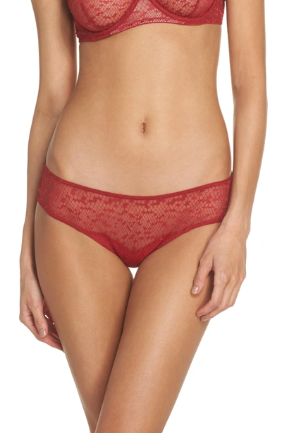 Les Girls Les Boys Snake Lace Panties In College Red