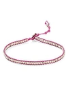 Chan Luu Beaded Wrap Ankle Bracelet In Silver/bright Pink