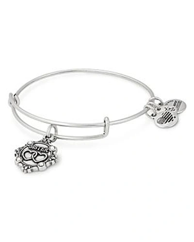 Alex And Ani Because I Love You Sister Charm Bangle In Silver