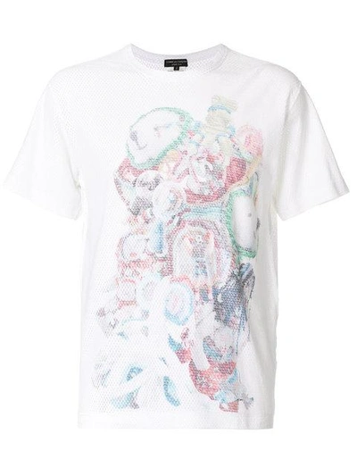 Comme Des Garçons Homme Deux Toy Print Perforated T-shirt In White