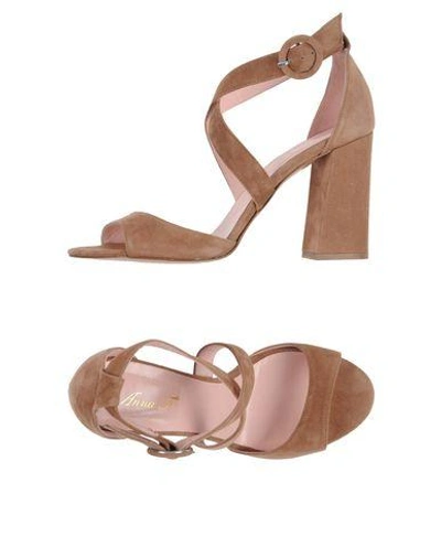 Anna F Sandals In Camel