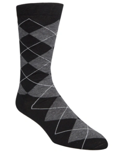 Cole Haan Men's Classic Argyle Crew Socks In Black