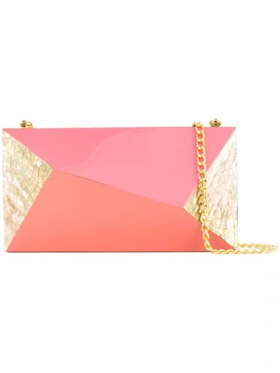 Rafe Geometric Shell Clutch Bag - Pink
