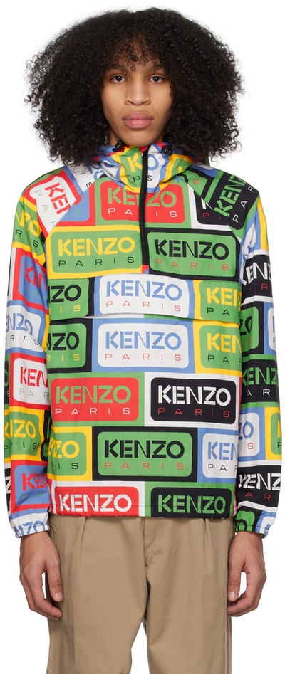 Kenzo Labels Windbreaker In Multicolore