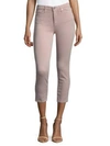 Ag Sateen Prima Mid-rise Crop Jeans In Rose