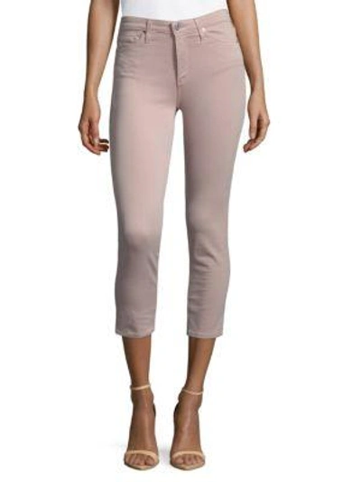 Ag Sateen Prima Mid-rise Crop Jeans In Rose