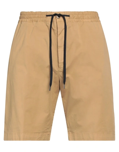 Pt Torino Beige Stretch Cotton Bermuda Shorts In Beige