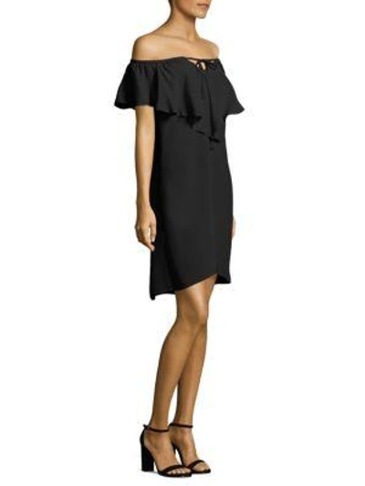 Kobi Halperin Lani Off-the-shoulder Silk Dress In Black