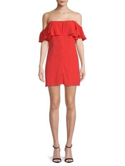 Privacy Please Norval Off-the-shoulder Dress In Red